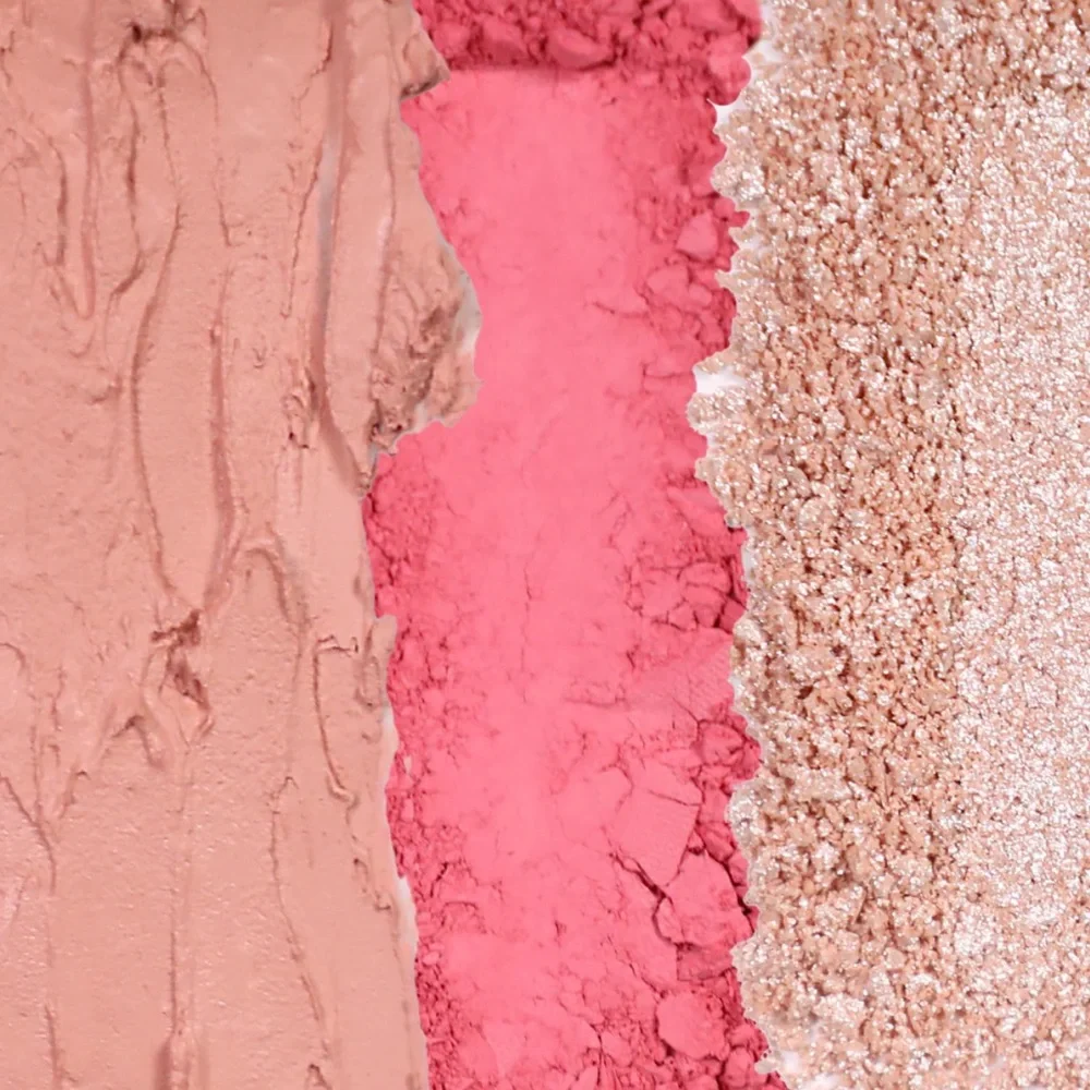 Alamar Viva Las Cheekas Cheek Palette Fair/Light base/blush+glitter transformer